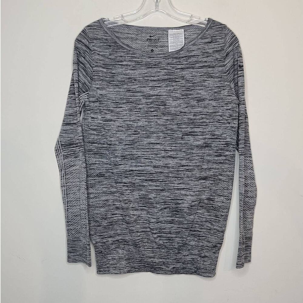 Nike Dri-Fit black white long sleeve shirt - small